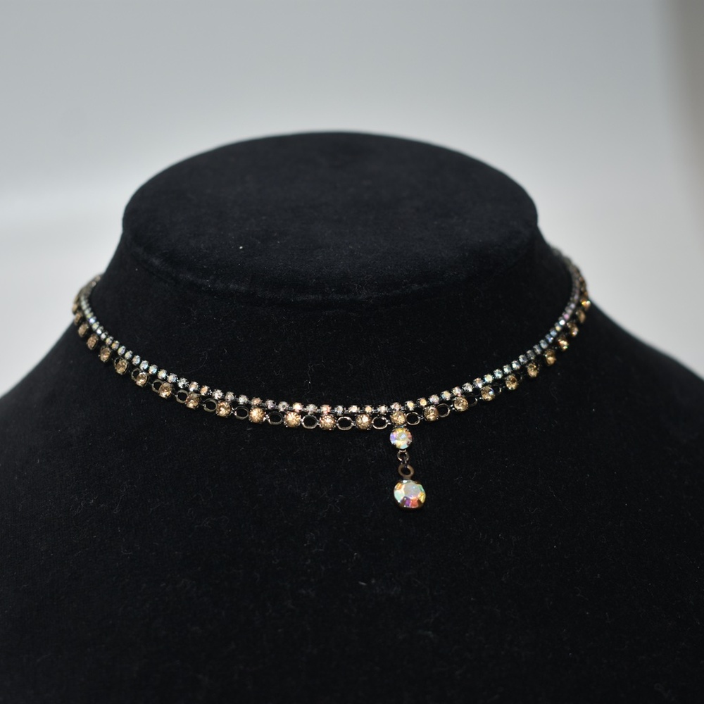 Art Deco 2-Strand Crystal Linked Necklace